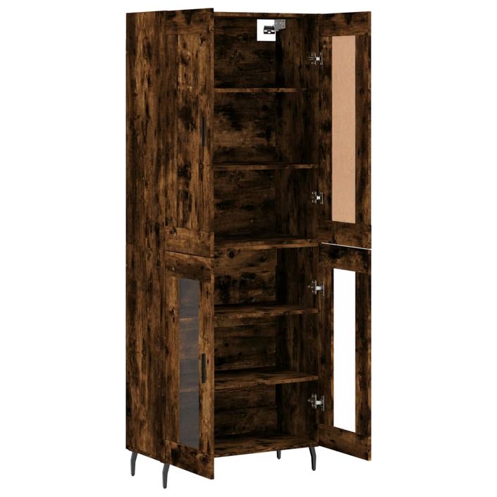 Buffet haut Chêne fumé 69,5x34x180 cm Bois d'ingénierie - Photo n°4