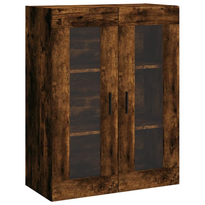 Buffet haut Chêne fumé 69,5x34x180 cm Bois d'ingénierie - Photo n°5