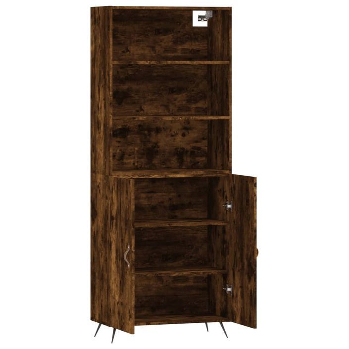 Buffet haut Chêne fumé 69,5x34x180 cm Bois d'ingénierie - Photo n°4