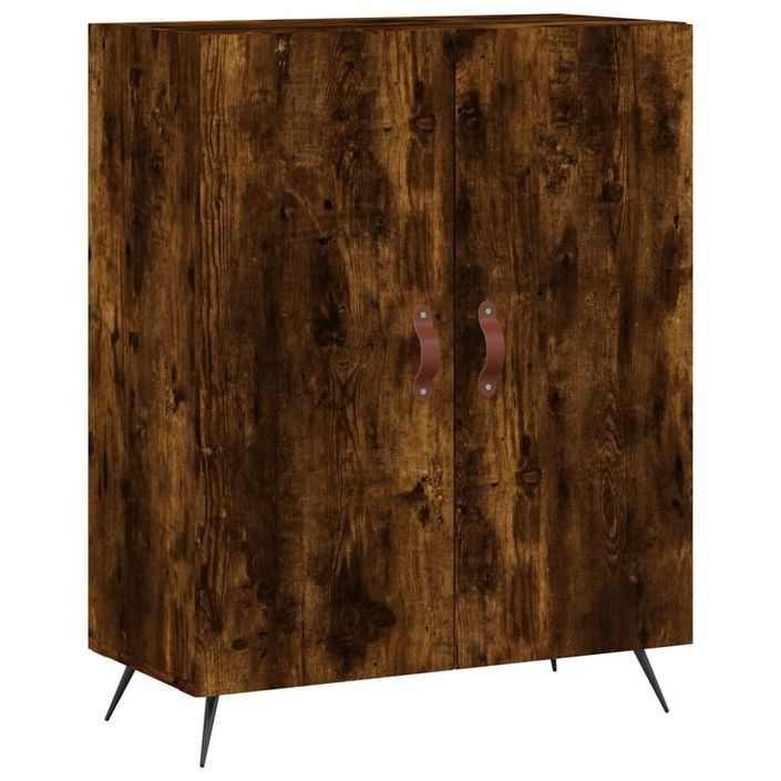 Buffet haut Chêne fumé 69,5x34x180 cm Bois d'ingénierie - Photo n°7