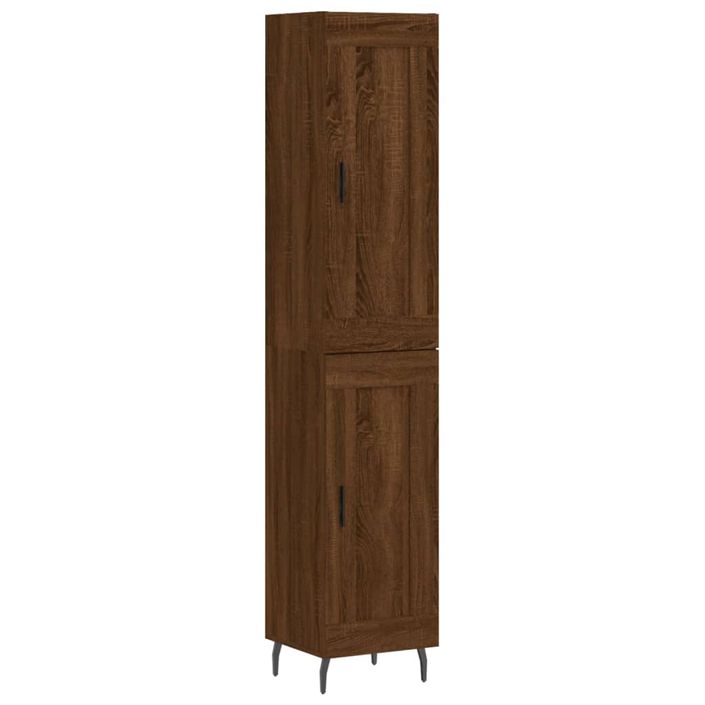 Buffet haut Chêne marron 34,5x34x180 cm Bois d'ingénierie - Photo n°1