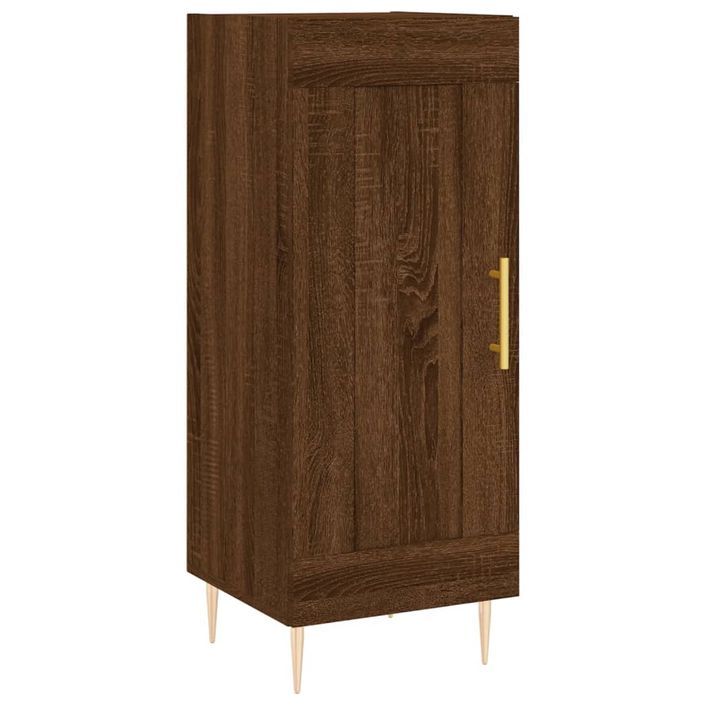 Buffet haut Chêne marron 34,5x34x180 cm Bois d'ingénierie - Photo n°5