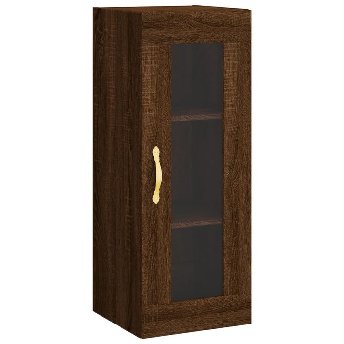 Buffet haut Chêne marron 34,5x34x180 cm Bois d'ingénierie - Photo n°5