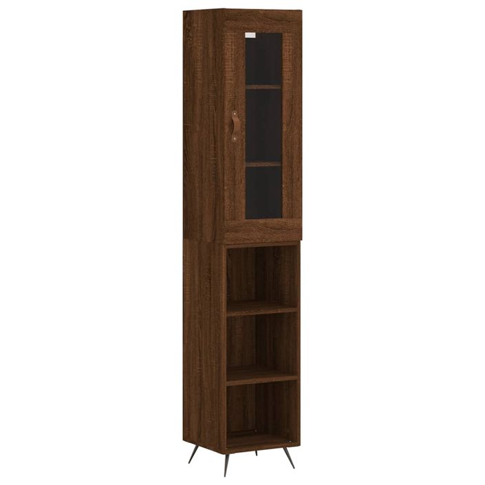 Buffet haut Chêne marron 34,5x34x180 cm Bois d'ingénierie - Photo n°1