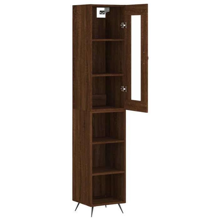 Buffet haut Chêne marron 34,5x34x180 cm Bois d'ingénierie - Photo n°4