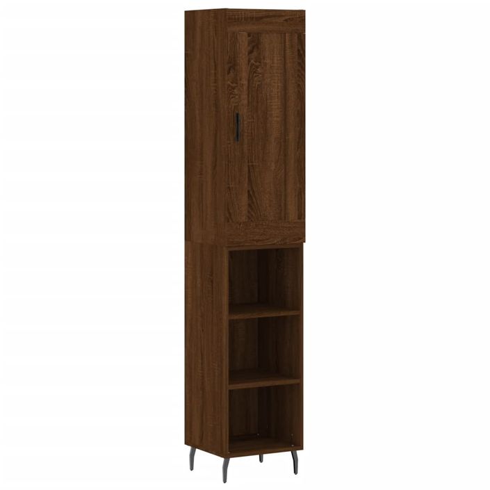 Buffet haut Chêne marron 34,5x34x180 cm Bois d'ingénierie - Photo n°1