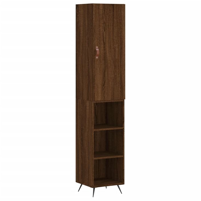 Buffet haut Chêne marron 34,5x34x180 cm Bois d'ingénierie - Photo n°1