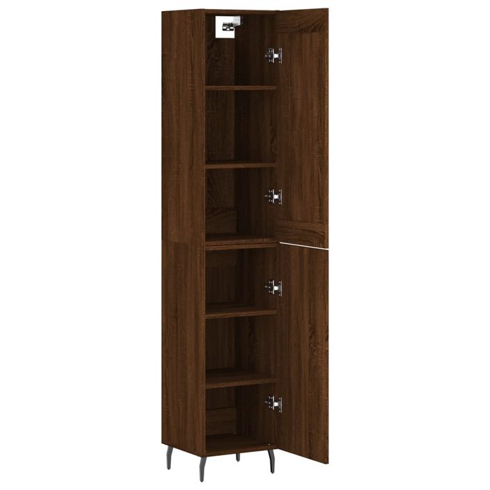 Buffet haut Chêne marron 34,5x34x180 cm Bois d'ingénierie - Photo n°4