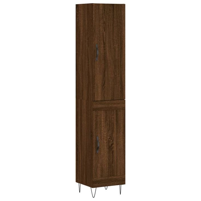 Buffet haut Chêne marron 34,5x34x180 cm Bois d'ingénierie - Photo n°1