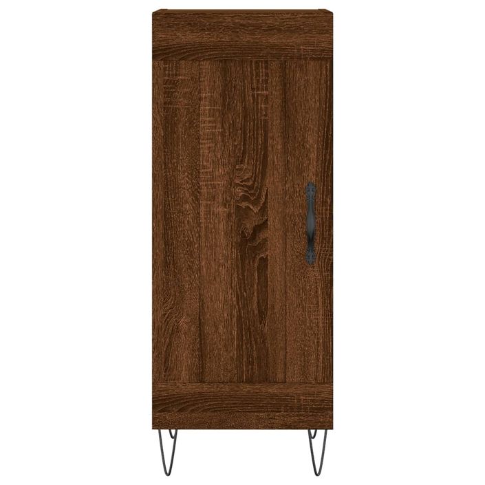 Buffet haut Chêne marron 34,5x34x180 cm Bois d'ingénierie - Photo n°8