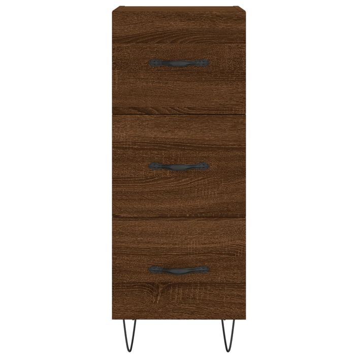 Buffet haut Chêne marron 34,5x34x180 cm Bois d'ingénierie - Photo n°8