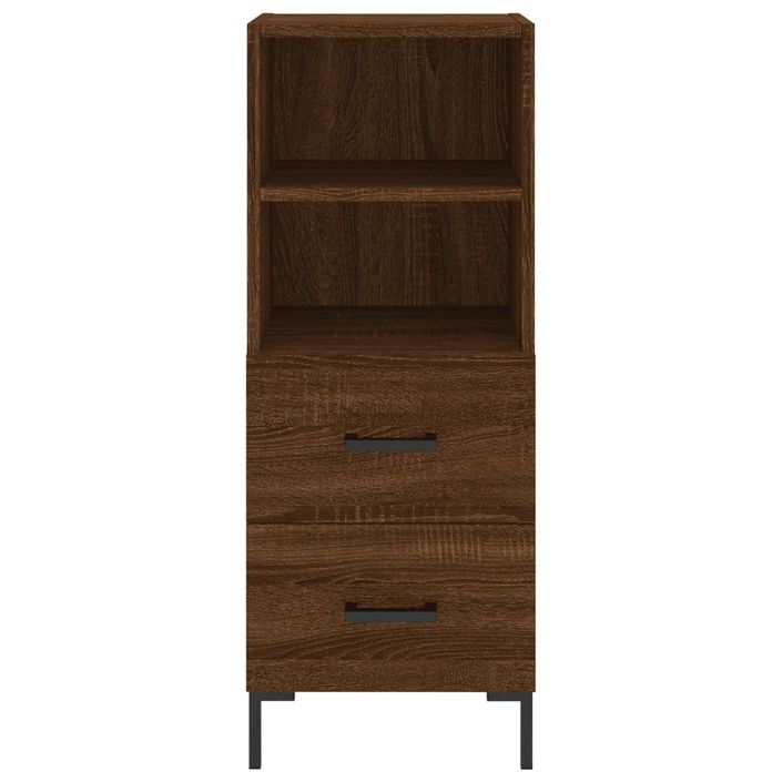 Buffet haut Chêne marron 34,5x34x180 cm Bois d'ingénierie - Photo n°6