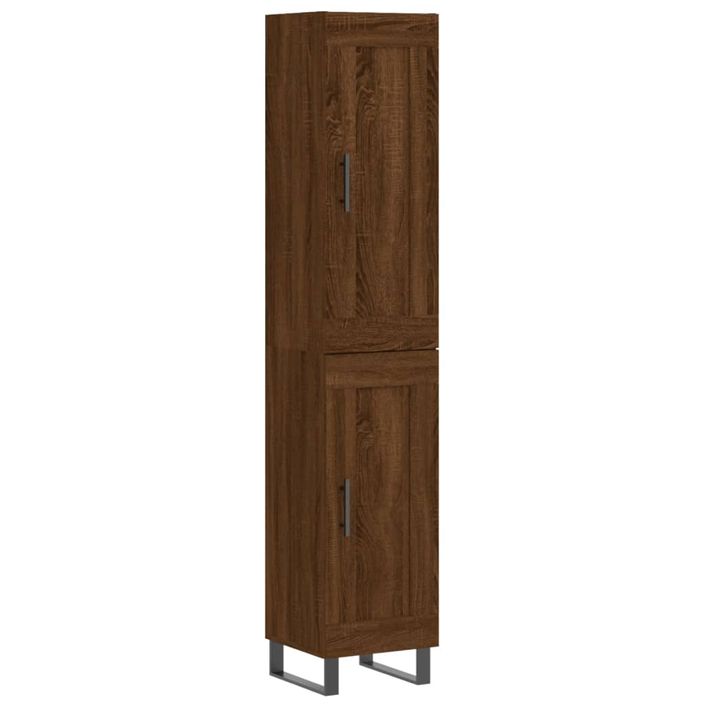 Buffet haut Chêne marron 34,5x34x180 cm Bois d'ingénierie - Photo n°1