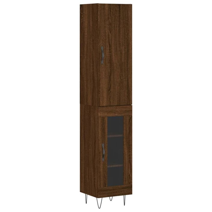 Buffet haut Chêne marron 34,5x34x180 cm Bois d'ingénierie - Photo n°1