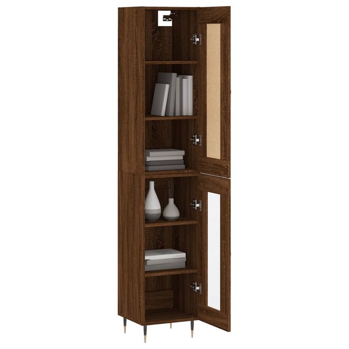 Buffet haut Chêne marron 34,5x34x180 cm Bois d'ingénierie - Photo n°3