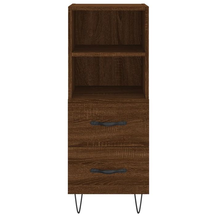 Buffet haut Chêne marron 34,5x34x180 cm Bois d'ingénierie - Photo n°8