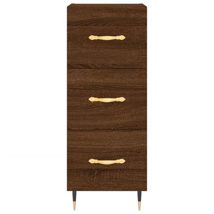 Buffet haut Chêne marron 34,5x34x180 cm Bois d'ingénierie - Photo n°6