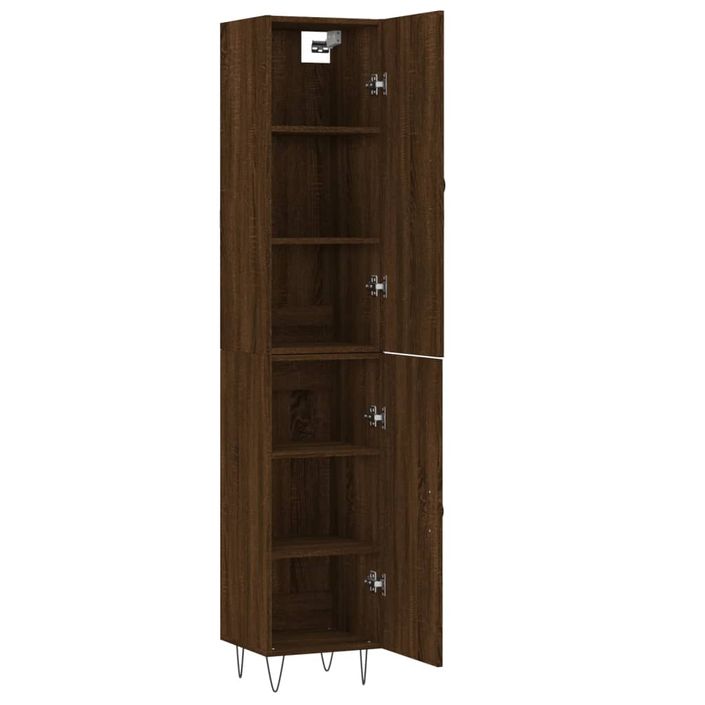 Buffet haut Chêne marron 34,5x34x180 cm Bois d'ingénierie - Photo n°4