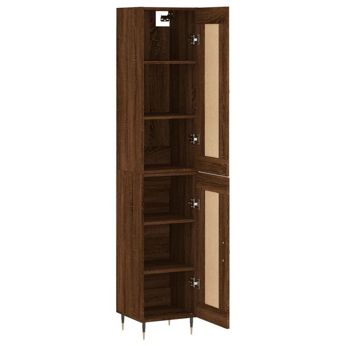 Buffet haut Chêne marron 34,5x34x180 cm Bois d'ingénierie - Photo n°4