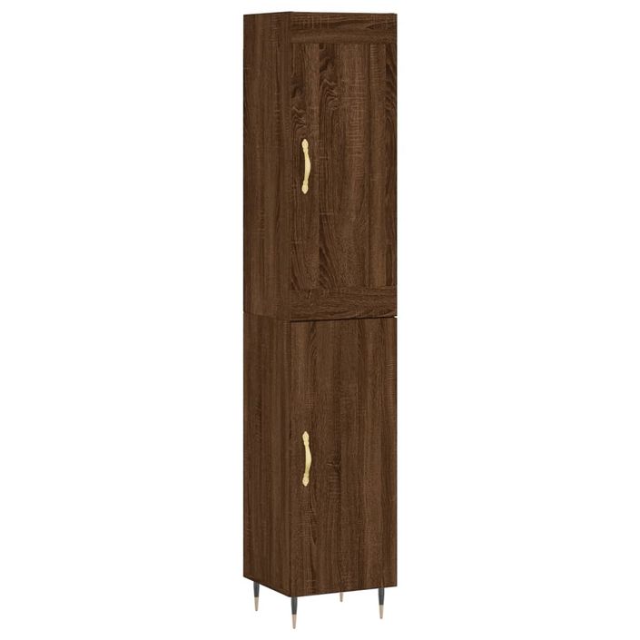 Buffet haut Chêne marron 34,5x34x180 cm Bois d'ingénierie - Photo n°1