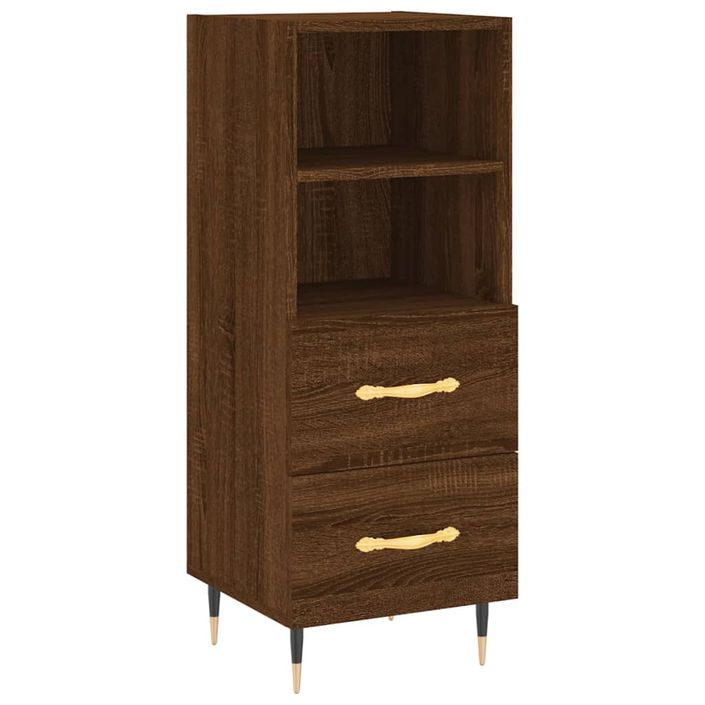 Buffet haut Chêne marron 34,5x34x180 cm Bois d'ingénierie - Photo n°7