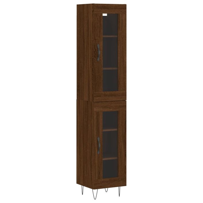 Buffet haut Chêne marron 34,5x34x180 cm Bois d'ingénierie - Photo n°1