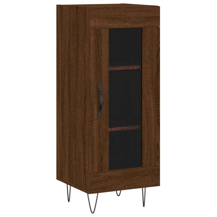 Buffet haut Chêne marron 34,5x34x180 cm Bois d'ingénierie - Photo n°6