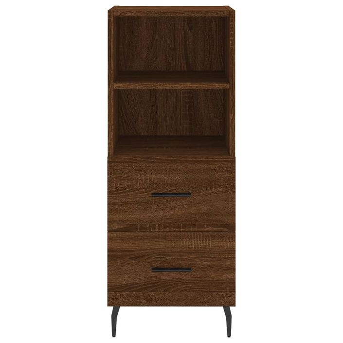 Buffet haut Chêne marron 34,5x34x180 cm Bois d'ingénierie - Photo n°6