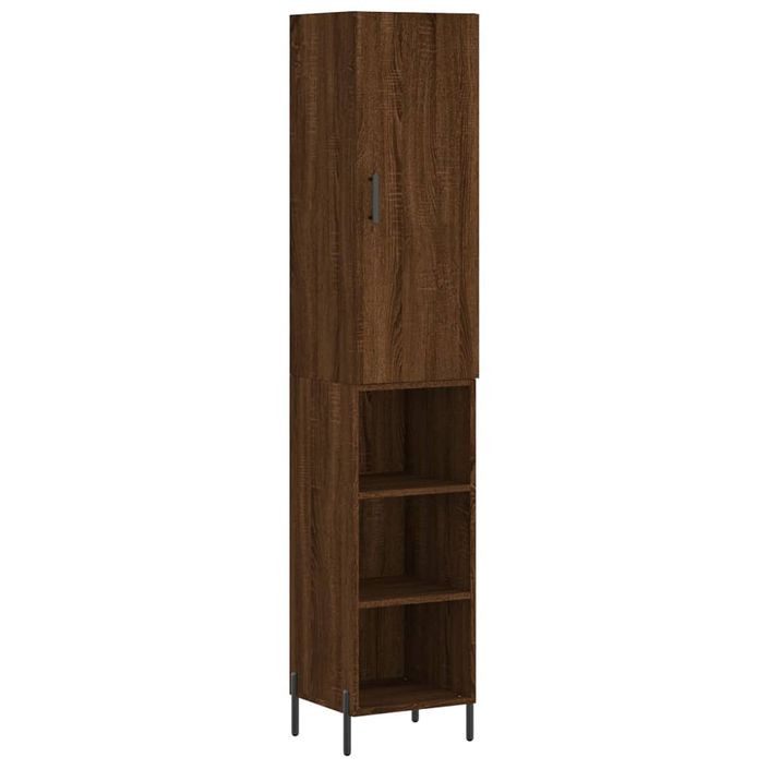 Buffet haut Chêne marron 34,5x34x180 cm Bois d'ingénierie - Photo n°1