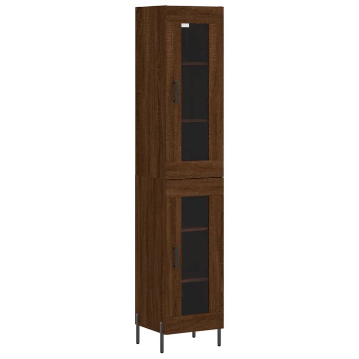 Buffet haut Chêne marron 34,5x34x180 cm Bois d'ingénierie - Photo n°1