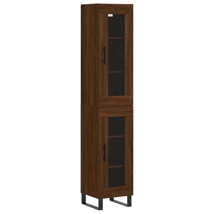 Buffet haut Chêne marron 34,5x34x180 cm Bois d'ingénierie - Photo n°1