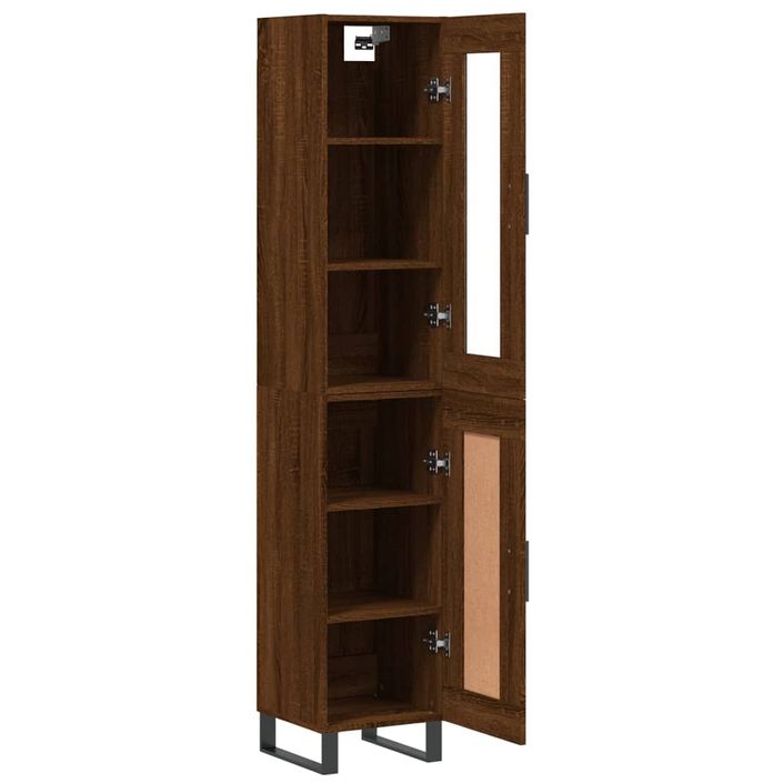 Buffet haut Chêne marron 34,5x34x180 cm Bois d'ingénierie - Photo n°4