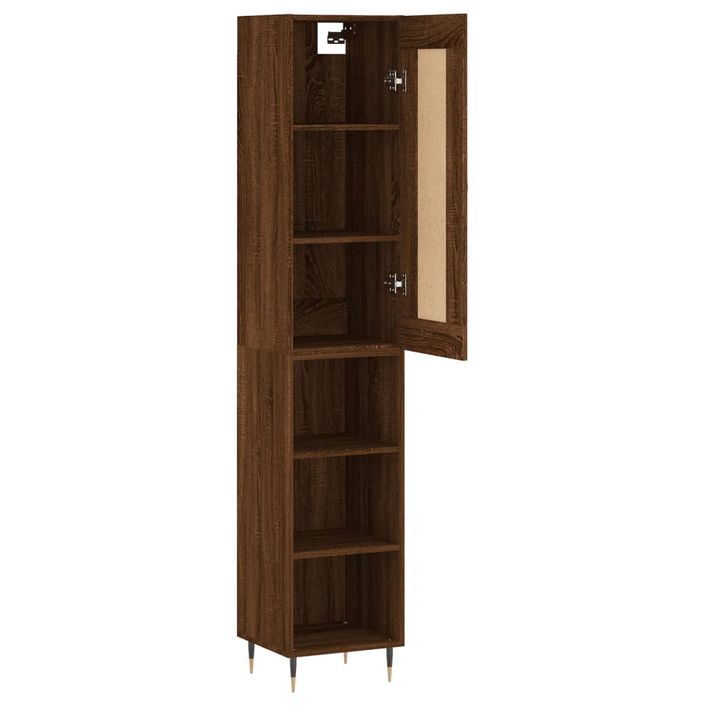 Buffet haut Chêne marron 34,5x34x180 cm Bois d'ingénierie - Photo n°4