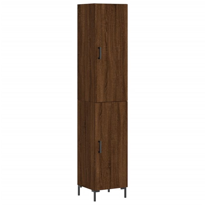 Buffet haut Chêne marron 34,5x34x180 cm Bois d'ingénierie - Photo n°1