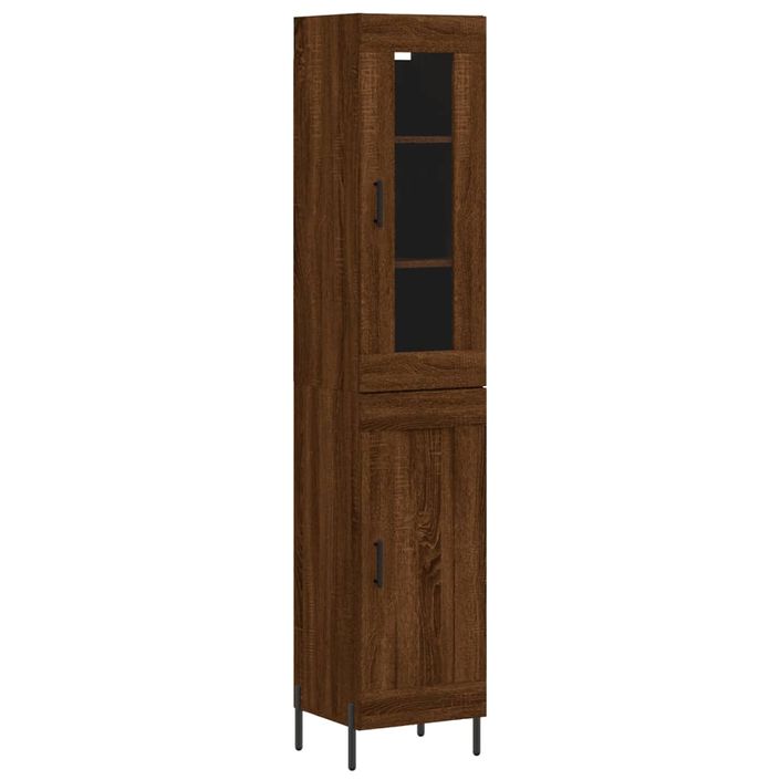 Buffet haut Chêne marron 34,5x34x180 cm Bois d'ingénierie - Photo n°1