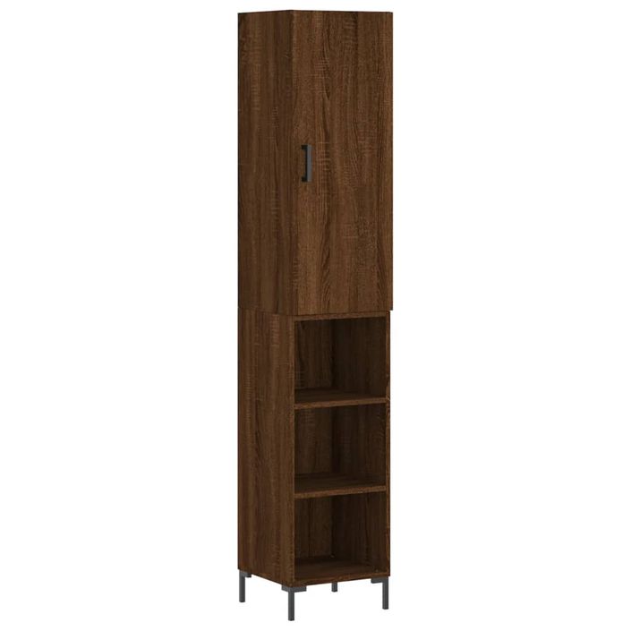 Buffet haut Chêne marron 34,5x34x180 cm Bois d'ingénierie - Photo n°1