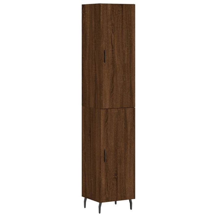 Buffet haut Chêne marron 34,5x34x180 cm Bois d'ingénierie - Photo n°1