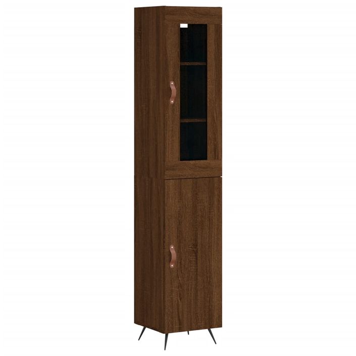 Buffet haut Chêne marron 34,5x34x180 cm Bois d'ingénierie - Photo n°1