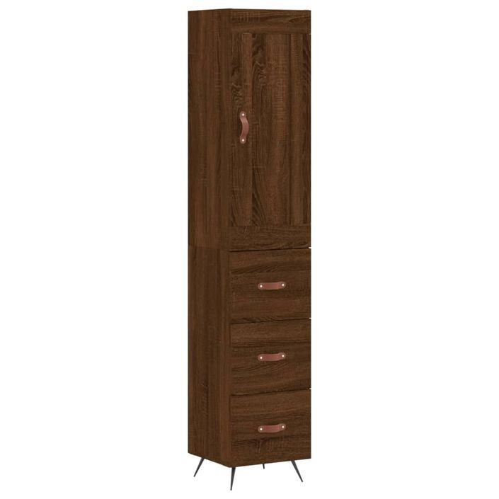 Buffet haut Chêne marron 34,5x34x180 cm Bois d'ingénierie - Photo n°1