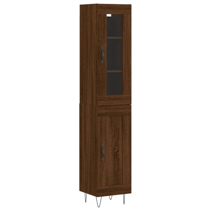 Buffet haut Chêne marron 34,5x34x180 cm Bois d'ingénierie - Photo n°1