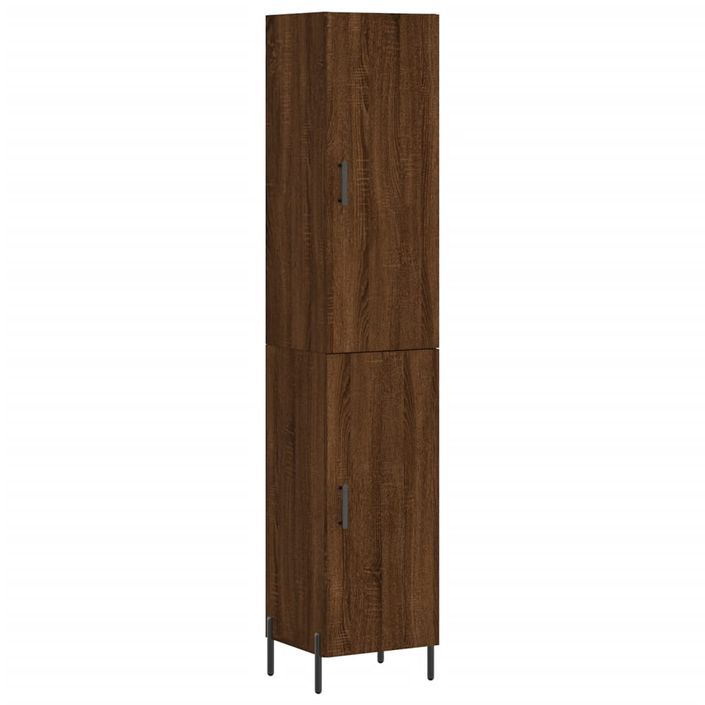 Buffet haut Chêne marron 34,5x34x180 cm Bois d'ingénierie - Photo n°1