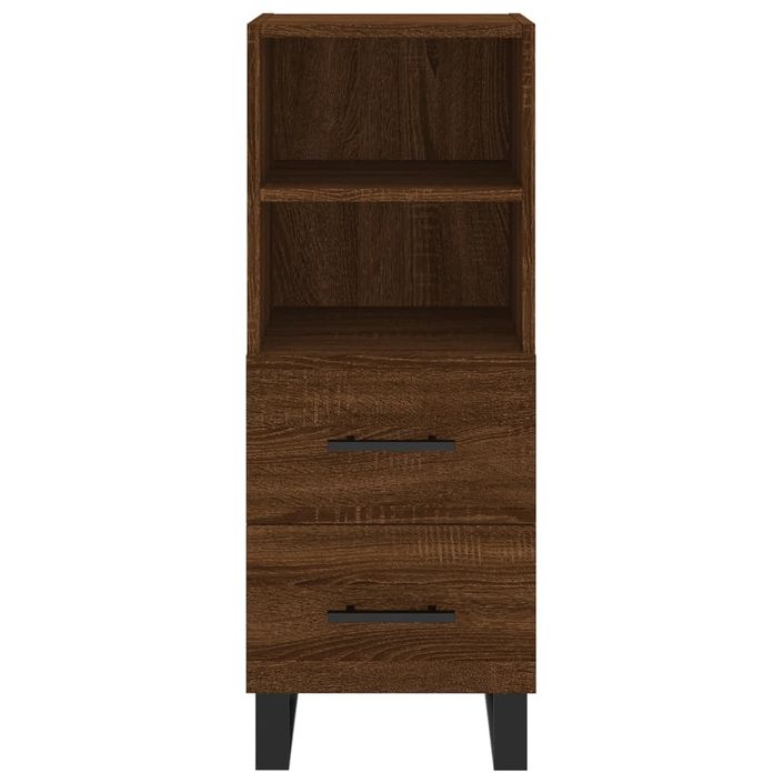 Buffet haut Chêne marron 34,5x34x180 cm Bois d'ingénierie - Photo n°6