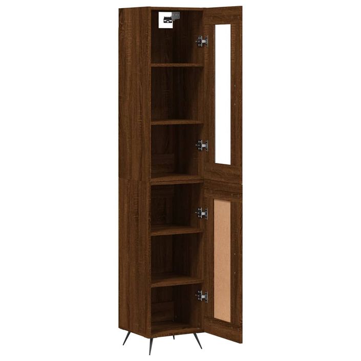 Buffet haut Chêne marron 34,5x34x180 cm Bois d'ingénierie - Photo n°4