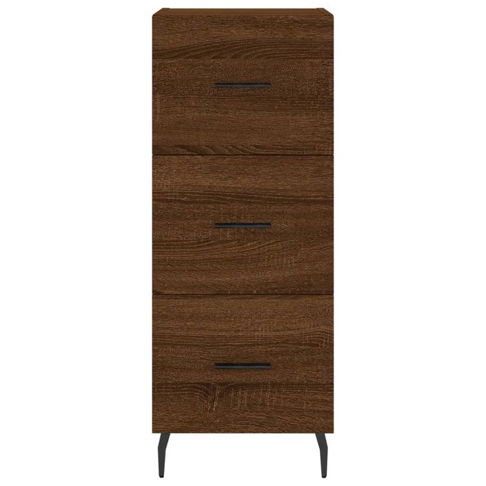 Buffet haut Chêne marron 34,5x34x180 cm Bois d'ingénierie - Photo n°6