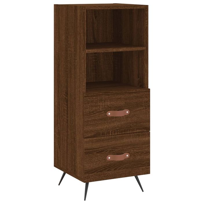 Buffet haut Chêne marron 34,5x34x180 cm Bois d'ingénierie - Photo n°5