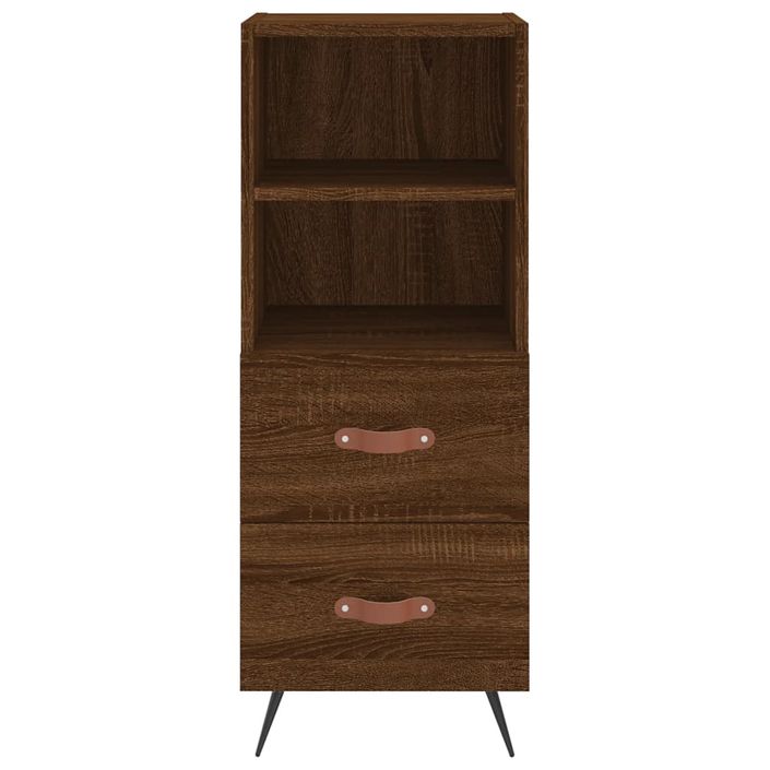 Buffet haut Chêne marron 34,5x34x180 cm Bois d'ingénierie - Photo n°6