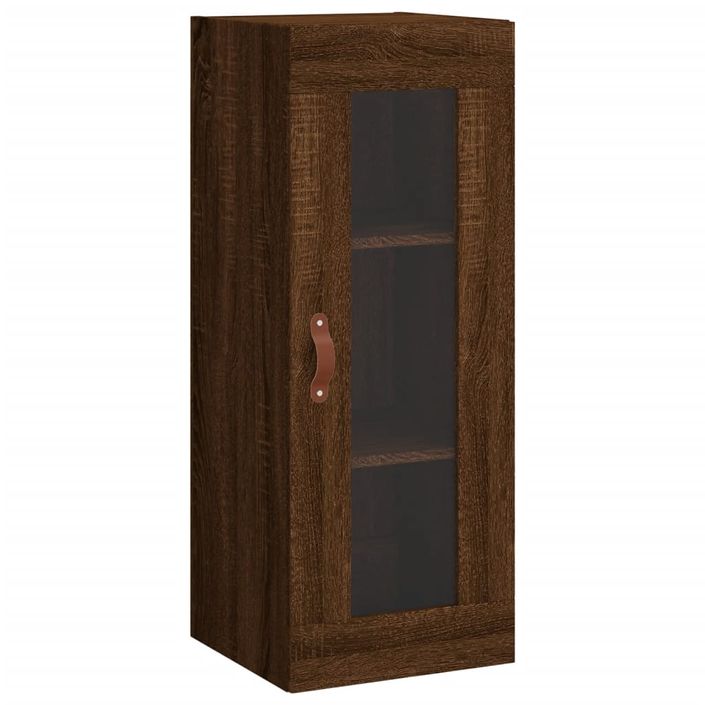 Buffet haut Chêne marron 34,5x34x180 cm Bois d'ingénierie - Photo n°7