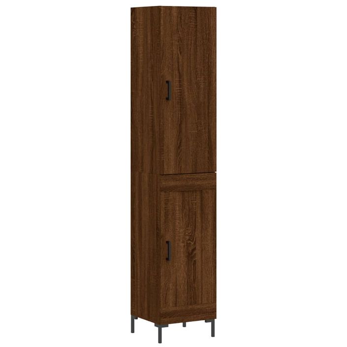 Buffet haut Chêne marron 34,5x34x180 cm Bois d'ingénierie - Photo n°1