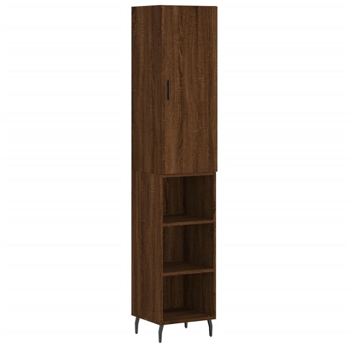 Buffet haut Chêne marron 34,5x34x180 cm Bois d'ingénierie - Photo n°1