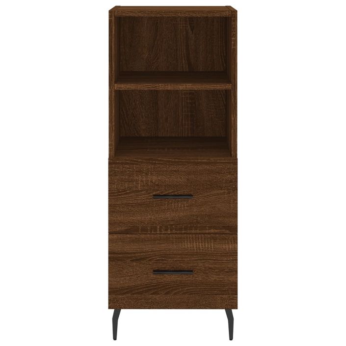 Buffet haut Chêne marron 34,5x34x180 cm Bois d'ingénierie - Photo n°6